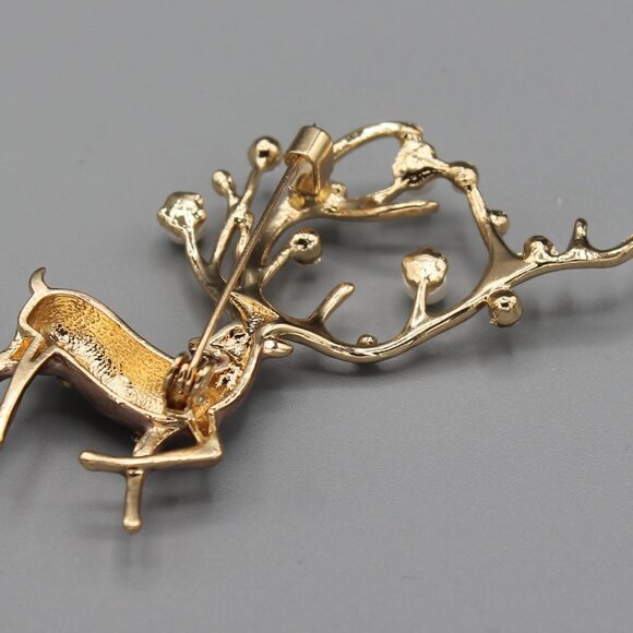 Deer Holidays Christmas pin brooch jewelry fashion pearl pearls elegant new - Picture 12 of 12